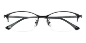 Oval Eyeglasses, Half Frame Black Metal - SM0904
