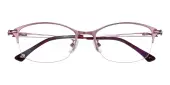 Oval Eyeglasses, Half Frame Purple Metal - SM0905
