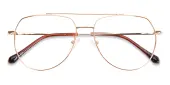 Aviator Eyeglasses, Full Frame Golden Metal - FM1394