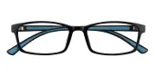 Rectangle Eyeglasses, Full Frame Black TR90 - FP2191