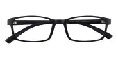 Rectangle Eyeglasses, Full Frame Black TR90 - FP2192