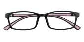 Rectangle Eyeglasses, Full Frame Black TR90 - FP2190