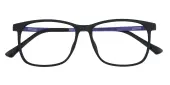 Rectangle Eyeglasses, Full Frame Black TR90|Metal - FP2219