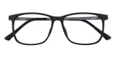Rectangle Eyeglasses, Full Frame Black TR90|Metal - FP2220