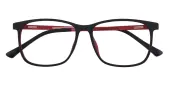 Rectangle Eyeglasses, Full Frame Black TR90|Metal - FP2221