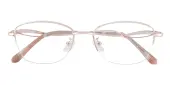 Oval Eyeglasses, Half Frame Rose Gold Metal - SM0907