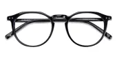 Polygon|Round Eyeglasses, Full Frame Black Plastic - FZ1599