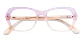 Polygon Eyeglasses, Full Frame Purple Plastic - FZ1603