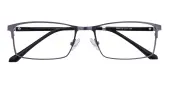 Rectangle Eyeglasses, Full Frame Gunmetal Metal - FM1284