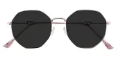 Polygon Sunglasses, Full Frame Rose Gold Metal - SUP1078