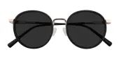Round Sunglasses, Full Frame Black Plastic - SUP1096