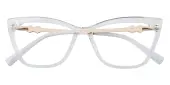 Cat Eye Eyeglasses, Full Frame Crystal TR90|Metal|blend material - FP2256