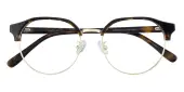 Polygon|Browline Eyeglasses, Full Frame Tortoise Plastic - FZ1673