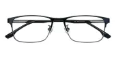 Rectangle|Browline Eyeglasses, Full Frame Black/Gunmetal Titanium - FT0481