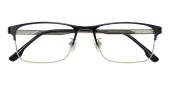 Rectangle|Browline Eyeglasses, Full Frame Black Titanium - FT0482