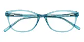 Cat Eye Eyeglasses, Full Frame Blue/Cyan Plastic - FZ1660