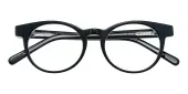 Round Eyeglasses, Full Frame Black Plastic - FZ1686