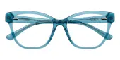 Cat Eye Eyeglasses, Full Frame Blue/Cyan Plastic - FZ1692