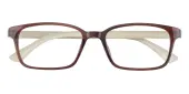 Rectangle Eyeglasses, Full Frame Brown TR90 - FP2272