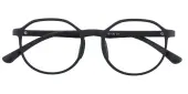 Round Eyeglasses, Full Frame Black TR90|Silica-gel - FP2276