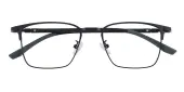 Rectangle Eyeglasses, Full Frame Black Metal - FM1566
