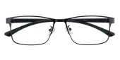 Rectangle Eyeglasses, Full Frame Black Metal - FM1568