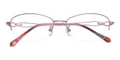 Oval Eyeglasses, Half Frame Purple Metal - SM0920
