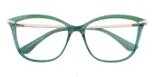 Cat Eye Eyeglasses, Full Frame Green TR90|Metal - FP2298