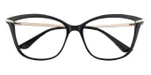 Cat Eye Eyeglasses, Full Frame Black TR90|Metal - FP2299