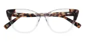 Cat Eye Eyeglasses, Full Frame Crystal/Tortoise Plastic - FZ1648
