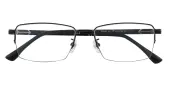 Rectangle Eyeglasses, Half Frame Black Metal - SM0913