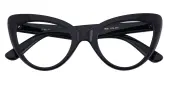 Cat Eye Eyeglasses, Full Frame Black TR90 - FP2323
