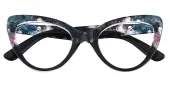 Cat Eye Eyeglasses, Full Frame Floral TR90 - FP2325