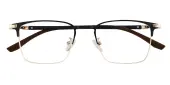 Rectangle Eyeglasses, Full Frame Black Metal - FM1565