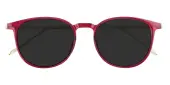 Oval Sunglasses, Full Frame Red TR90|Metal|blend material - SUP1215
