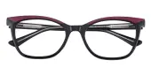 Cat Eye Eyeglasses, Full Frame Black Plastic - FP2338
