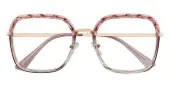 Square Eyeglasses, Full Frame Pink TR90|blend material|Metal - FP2416