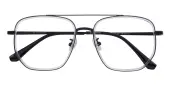 Aviator Eyeglasses, Full Frame Crystal/Black Titanium|TR90|blend material - FT0527