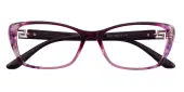 Cat Eye Eyeglasses, Full Frame Floral Plastic - FP2432