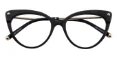 Cat Eye Eyeglasses, Full Frame Black TR90|Metal - FP2440