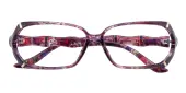 Rectangle Eyeglasses, Full Frame Floral Plastic - FP2443