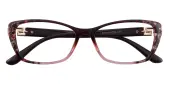 Cat Eye Eyeglasses, Full Frame Floral Plastic - FP2458