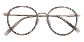 Round Eyeglasses, Full Frame Stripe Plastic - FZ1743