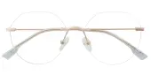 Polygon Eyeglasses, Rimless Frame Rose Gold Metal - RM0303