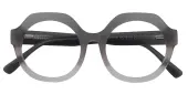 Round Eyeglasses, Full Frame Gray Plastic - FZ1801