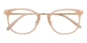 Oval Eyeglasses, Full Frame Cream Metal|TR90|blend material - FP2467