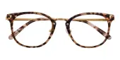 Oval Eyeglasses, Full Frame Tortoise Metal|TR90|blend material - FP2468
