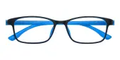 Rectangle Eyeglasses, Full Frame Black TR90 - FP2473