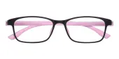 Rectangle Eyeglasses, Full Frame Black TR90 - FP2474