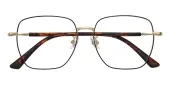 Square Eyeglasses, Full Frame Black Metal|TR90|blend material - FM1652
